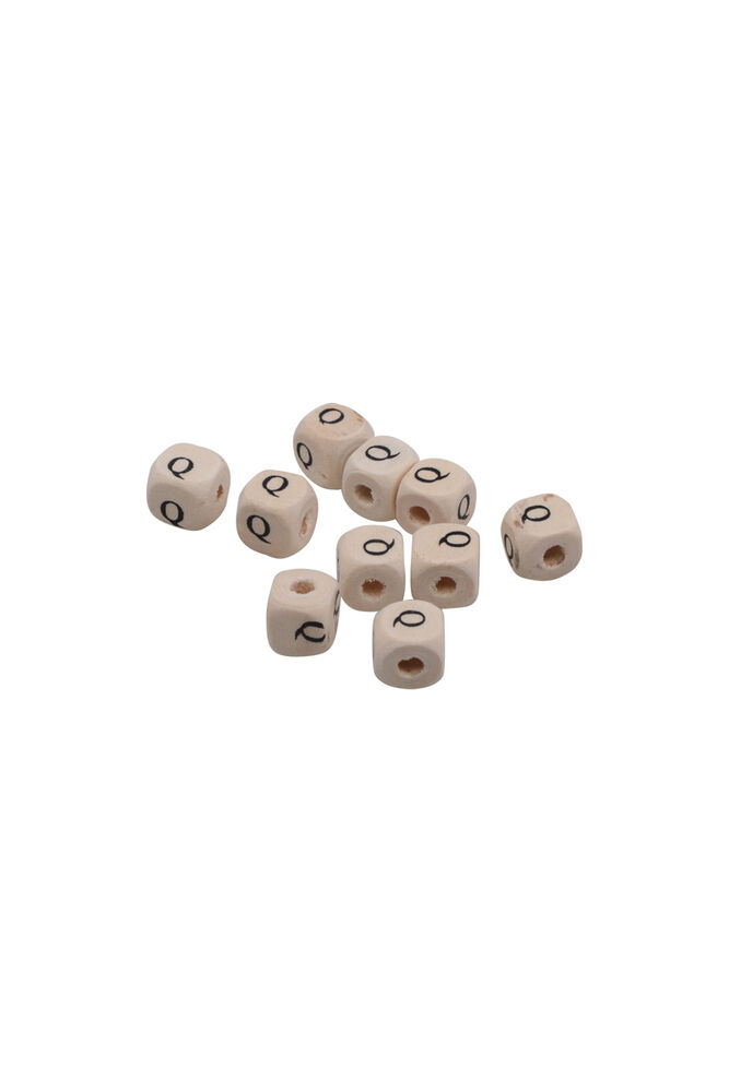 Harf Ahşap Boncuk 10 mm 10 Adet | Q