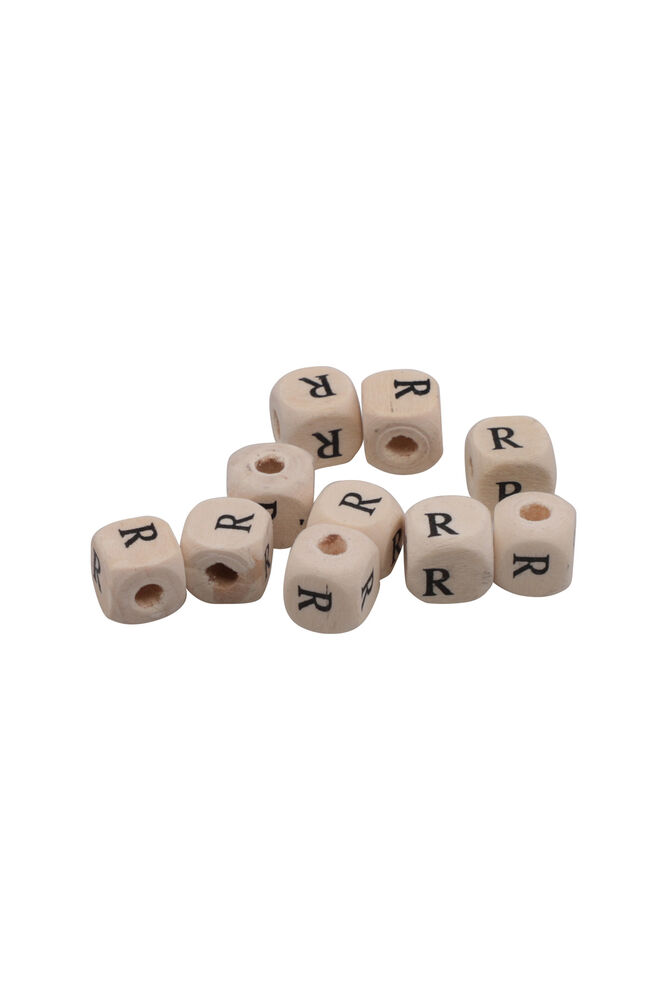 Harf Ahşap Boncuk 10 mm 10 Adet | R