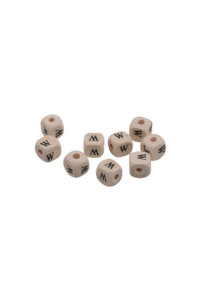 Harf Ahşap Boncuk 10 mm 10 Adet | W