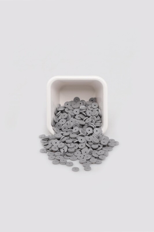 SİMİSSO - Yuvarlak Hamur Fimo Boncuk 6 mm | Gri