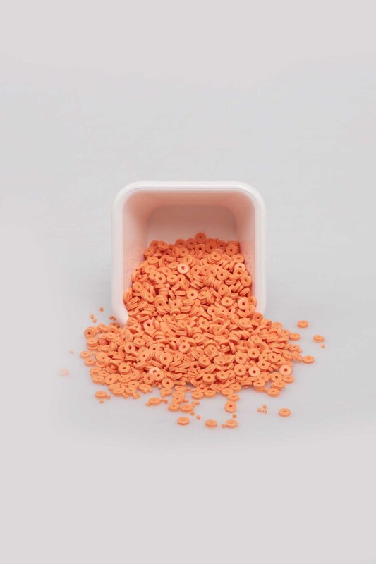 SİMİSSO - Yuvarlak Hamur Fimo Boncuk 4 mm | Açık Turuncu