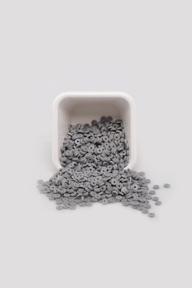 Yuvarlak Hamur Fimo Boncuk 4 mm | Gri