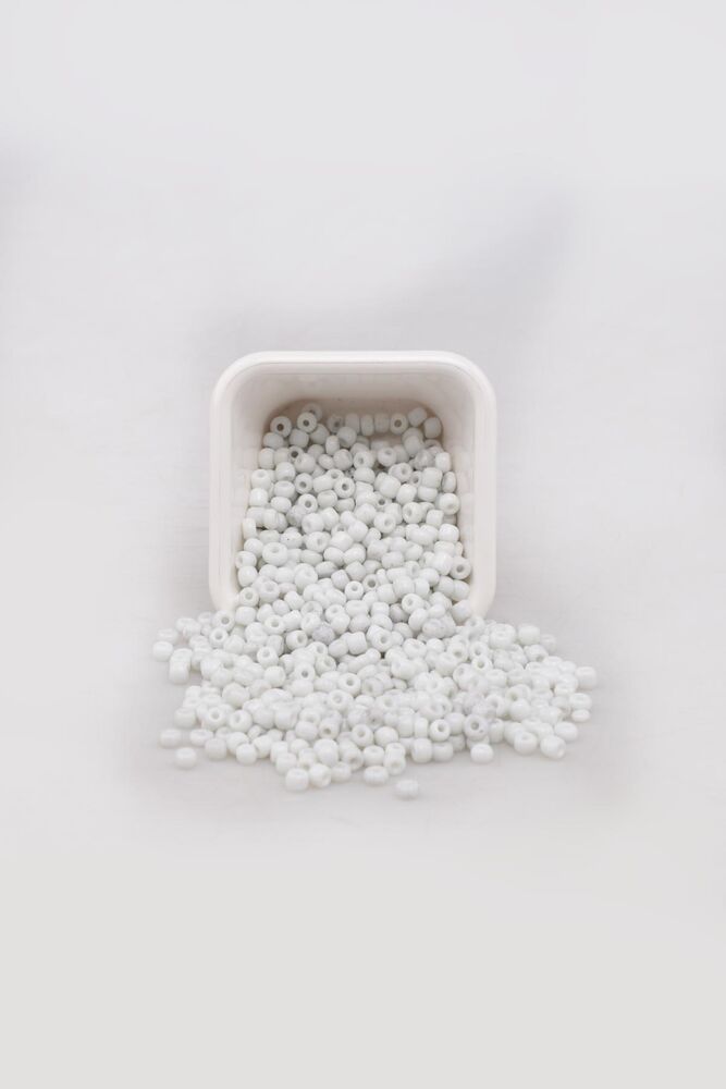 Cam Boncuk 4 mm 50 gr İnci Beyaz