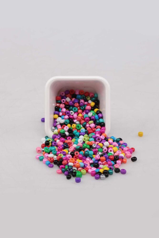 Cam Boncuk 4 mm 50 gr Karışık Renk