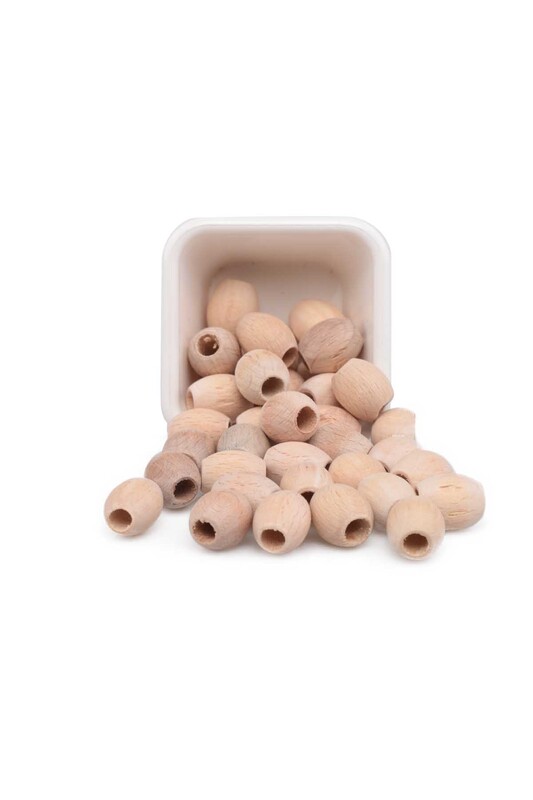 SİMİSSO - Ham Ahşap Boncuk 14 mm 50 gr
