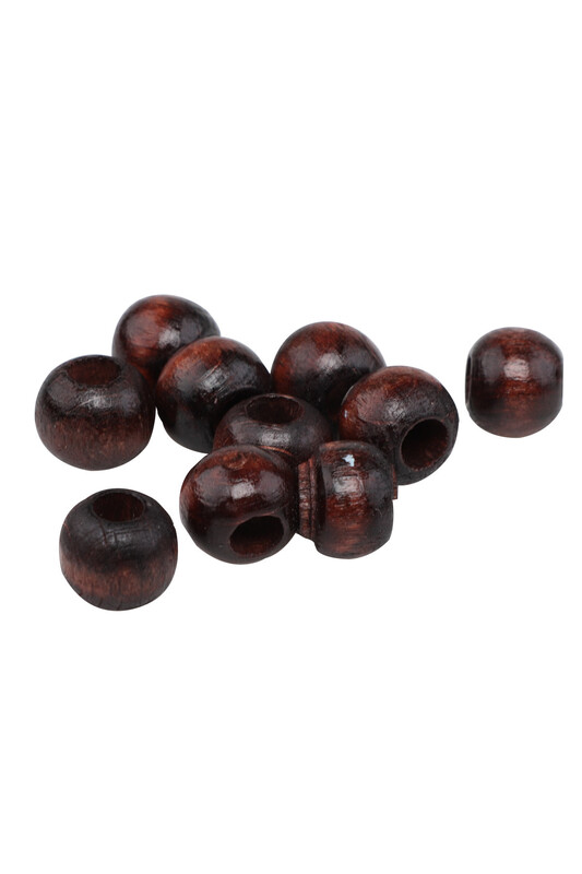 SİMİSSO - Ahşap Boncuk Siyah 8 Mm 10 Adet