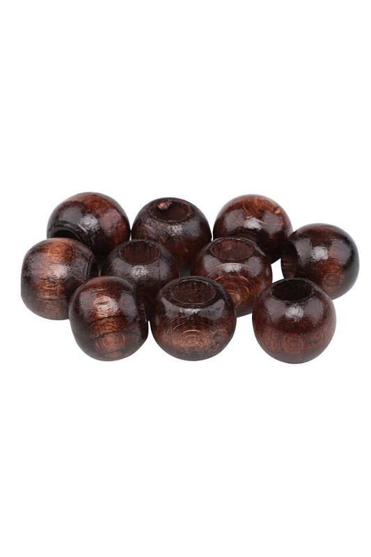 SİMİSSO - Ahşap Boncuk Siyah 13 mm 10 Adet