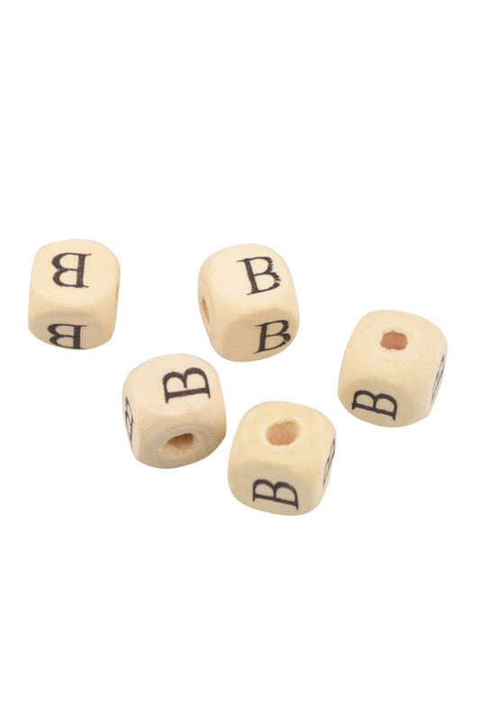 SİMİSSO - Ahşap Harf Boncuk 5'li 9mm B