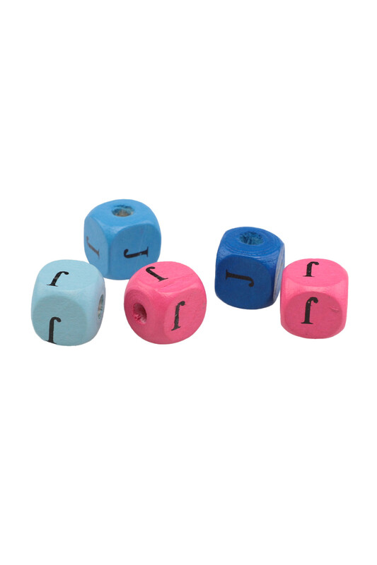 SİMİSSO - Renkli Ahşap Harf Boncuk 5'li 10 mm J