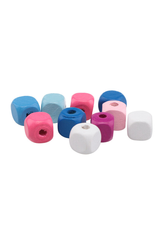 SİMİSSO - Renkli Ahşap Boncuk 10'lu 10 mm