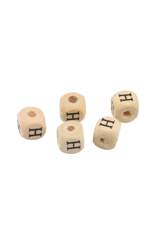 SİMİSSO - Ahşap Harf Boncuk 5'li 9mm H