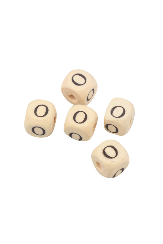 SİMİSSO - Ahşap Harf Boncuk 5'li 9mm O