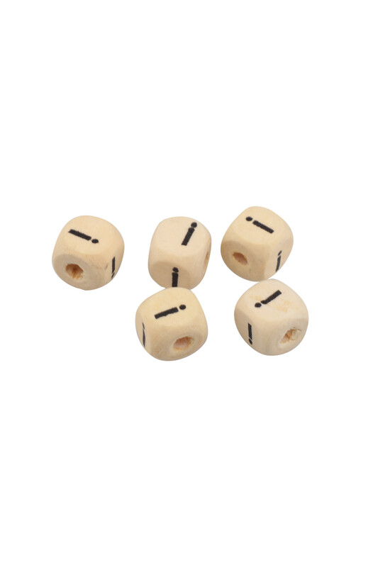SİMİSSO - Ahşap Harf Boncuk 5'li 9mm İ