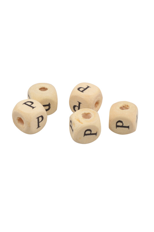 SİMİSSO - Ahşap Harf Boncuk 5'li 9mm P