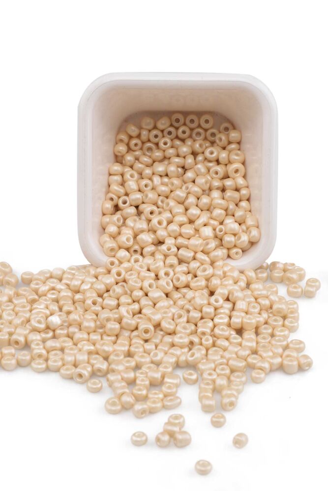 Cam Boncuk 4 mm 50 gr Bej