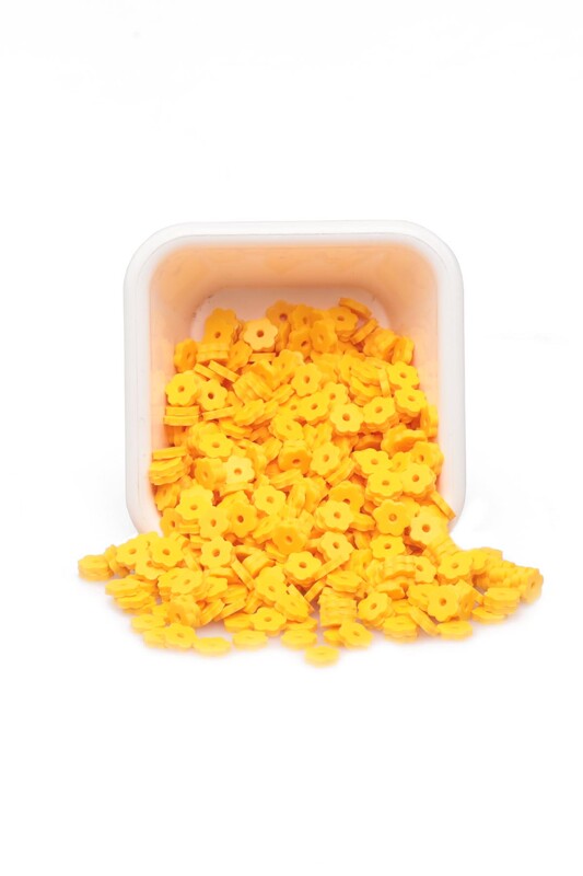 SİMİSSO - Çiçek Hamur Fimo Boncuk 4 mm | Sarı