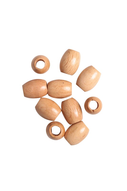 SİMİSSO - Ahşap Boncuk Vernikli 20 mm 10 Adet