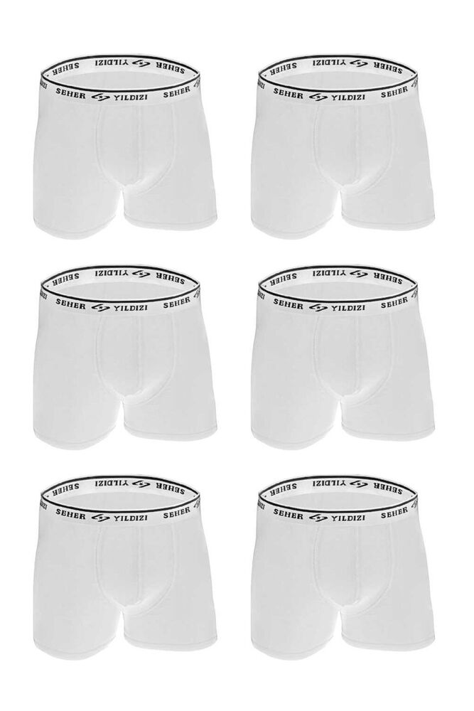Seher Yıldızı Man Elastic Boxer 0060 6 Pack | White