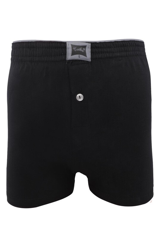 Tutku Cotton Plain Boxer 117 3 Pack | Black - Thumbnail