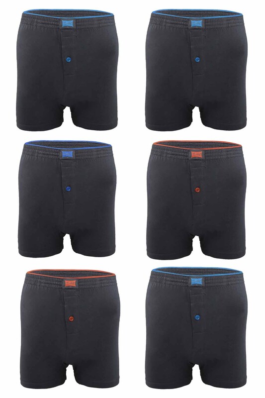Tutku Cotton Plain Boxer 117 6 Pack | Smoky - Thumbnail