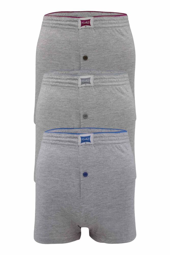 Tutku Combed Plain Boxer 117 3-Pack | Grey