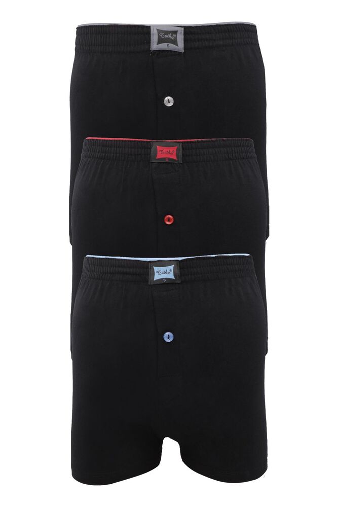 Tutku Cotton Plain Boxer 117 3 Pack | Black