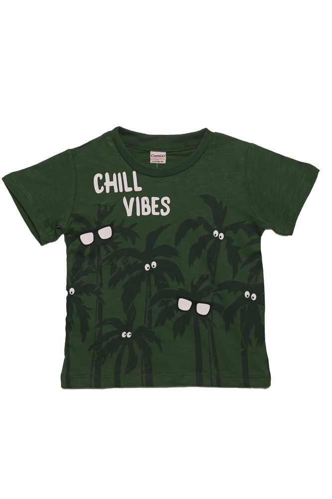 Baskılı Erkek Çocuk Şortlu Takım 519 | Yeşil Baskılı Erkek Çocuk Şortlu Takım 519 | Yeşil