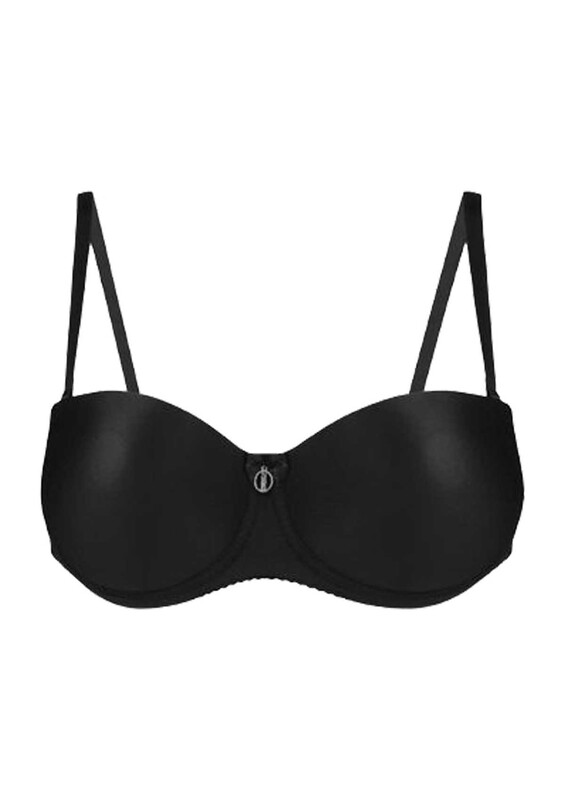 NBB 3586 Transparent Back Supporter Bra | Black - Thumbnail