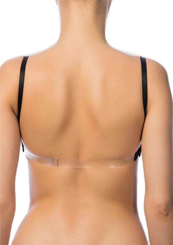 NBB 3586 Transparent Back Supporter Bra | Black - Thumbnail