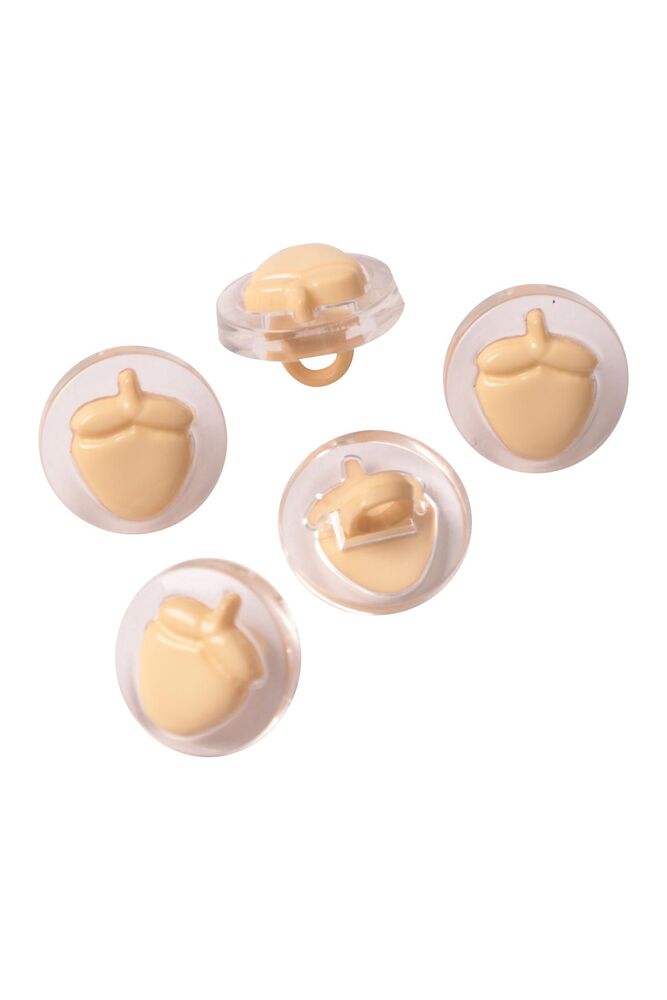 Fındık Figürlü Düğme 5 Adet | Bej