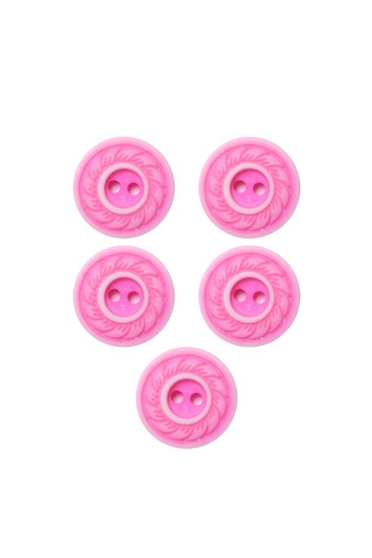 SİMİSSO - Desenli Düğme 5 Adet Model 8 | Pembe