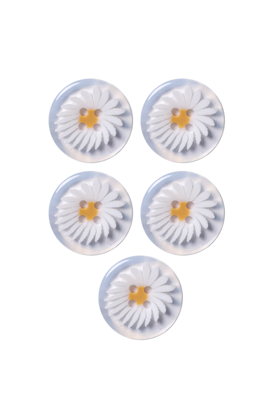 SİMİSSO - Papatya Düğme 5 Adet 2.5 cm