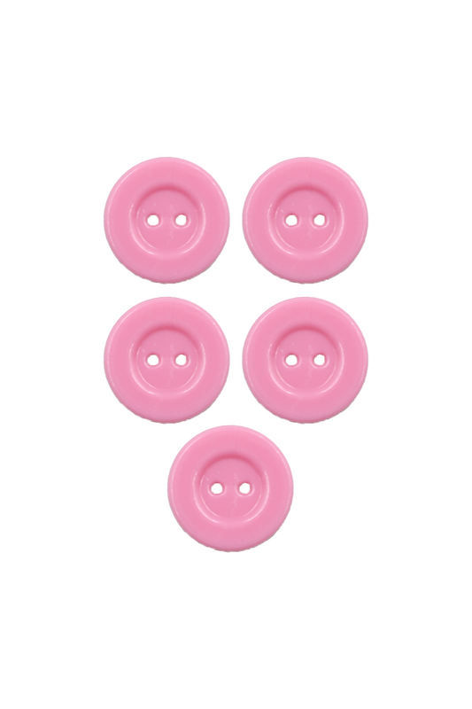 SİMİSSO - Plastik Düğme 1,8 cm 5 Adet | Pembe