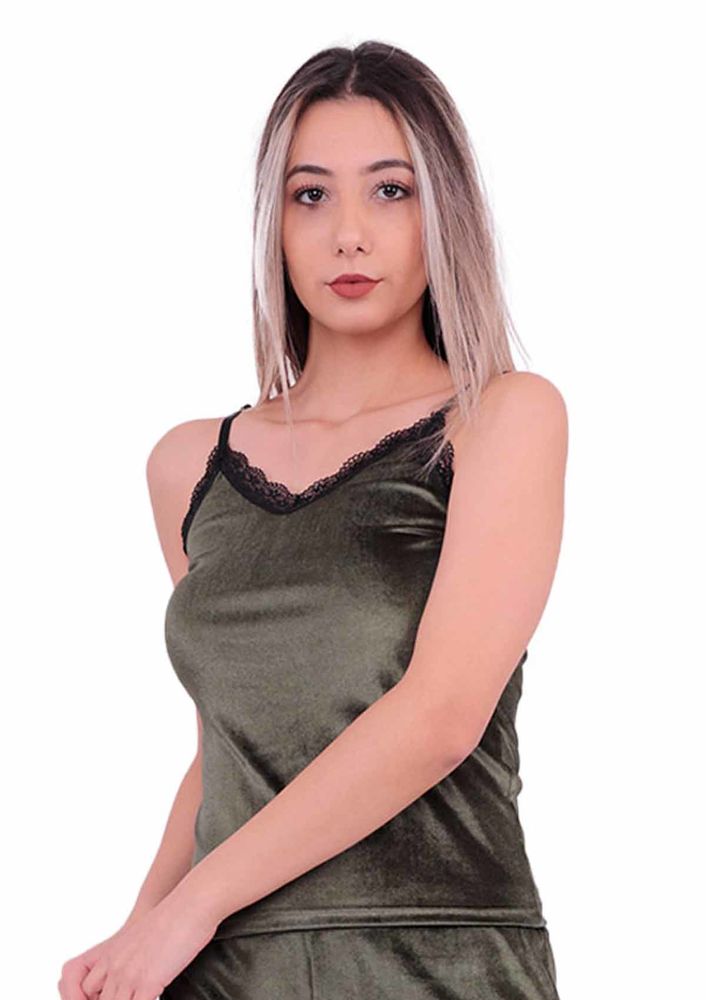 Cottonhill Guipure Velvet Undershirt | Khaki