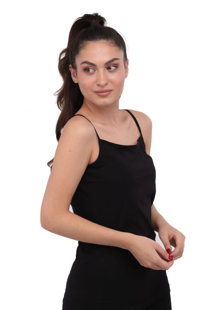 Tutku Elastane Strappy Woman Undershirt 146 | Black