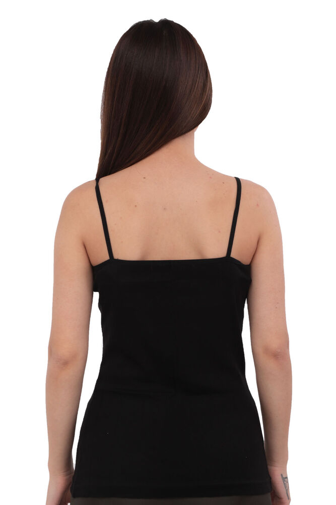 Tutku Jacquard Strappy Woman Undershirt 200 | Black
