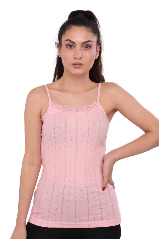 Tutku Jacquard Strappy Woman Undershirt 200 | Light Pink
