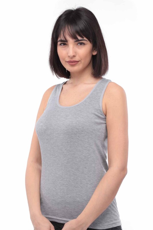 TUTKU - Tutku Ribana Large Strppy Woman Undershirt 136 | Gray