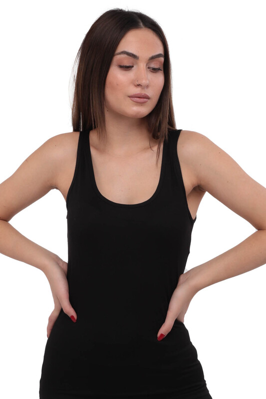 TUTKU ELİT - Tutku Elit Elastan Large Strappy Woman Undershirt 2002 | Black
