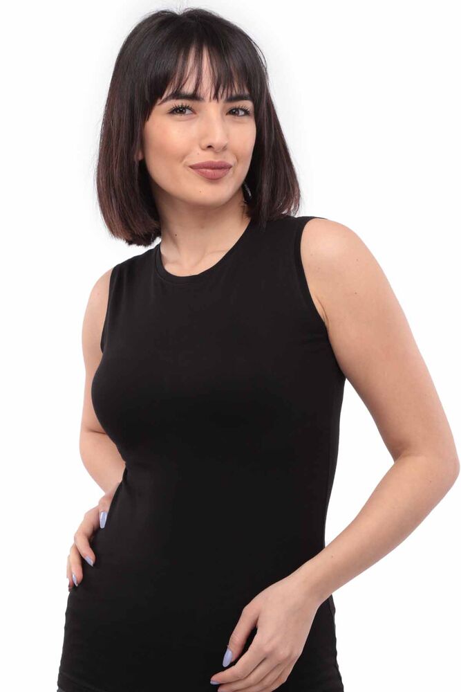 Tutku Elit Elastane Sleeveless Woman Undershirt 2201 | Black