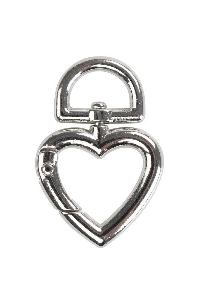 Çanta Klipsi Kalp 4,5 cm | Gümüş