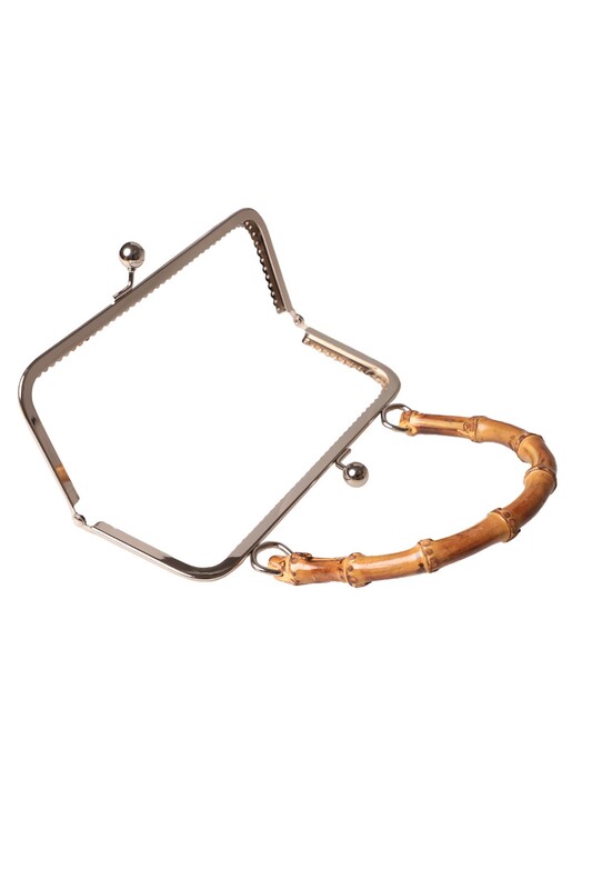 Bambu Saplı Çanta Bursu | Gümüş - Thumbnail