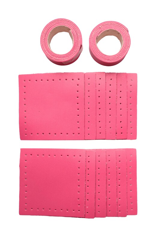 12 Parça Çanta Deri Seti | Pembe - Thumbnail