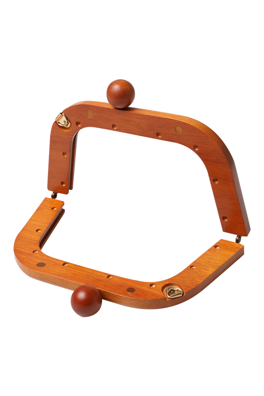 Mıknatıslı Ahşap Çanta Bursu 5422 | Kahve - Thumbnail