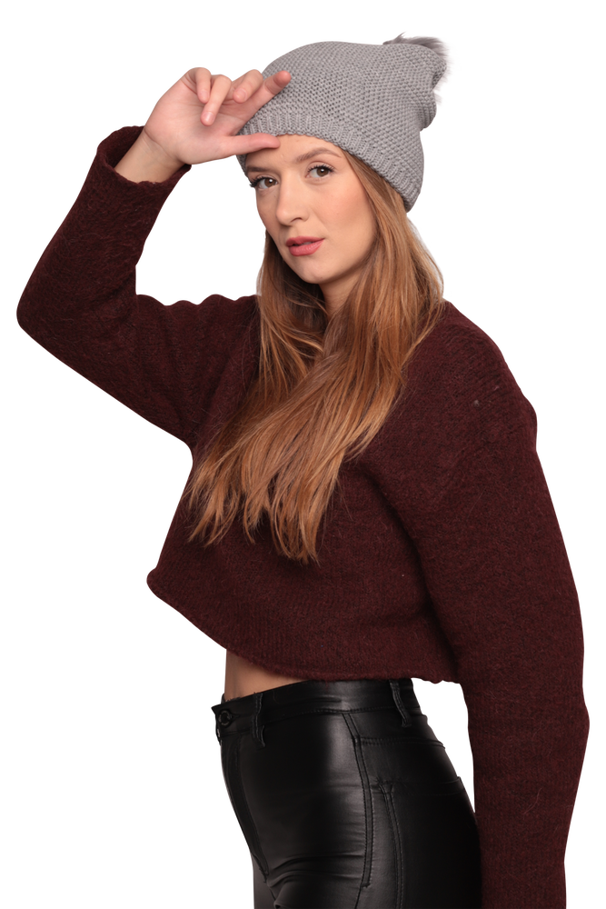 Woman Bobble Hat | Gray