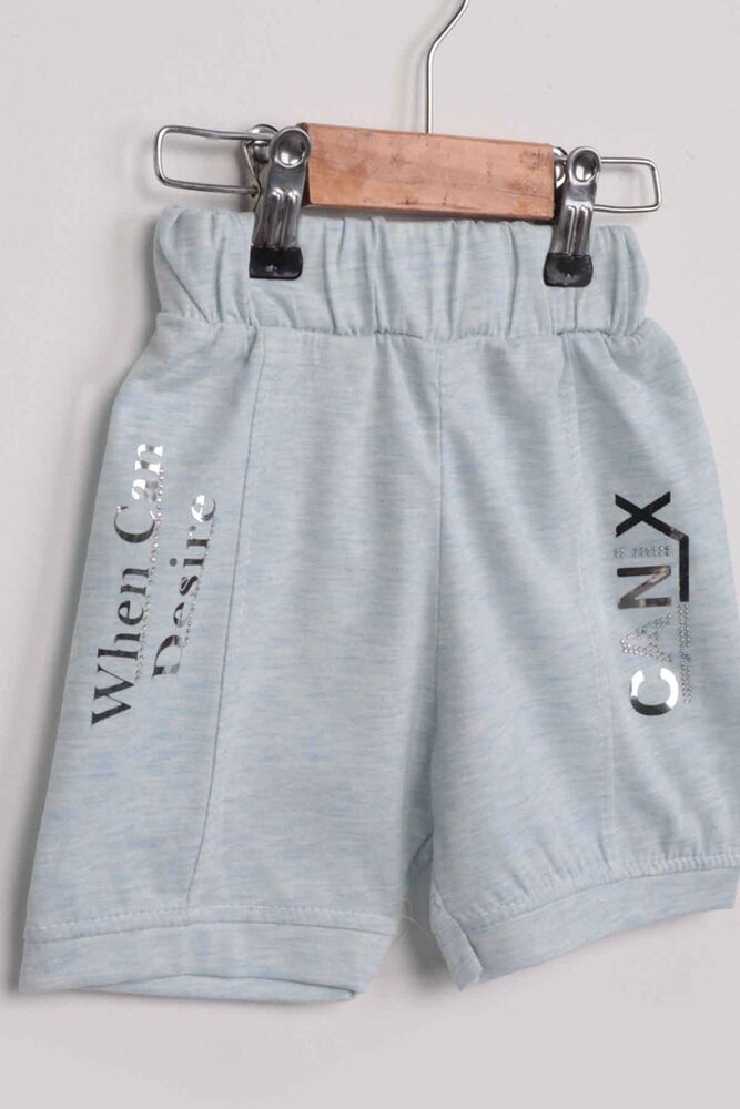 Stone Patterned Girl Shorts | Blue