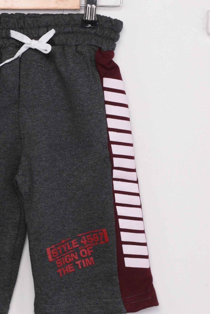 Letter Pattern Boy Capri 1421 | Burgundy