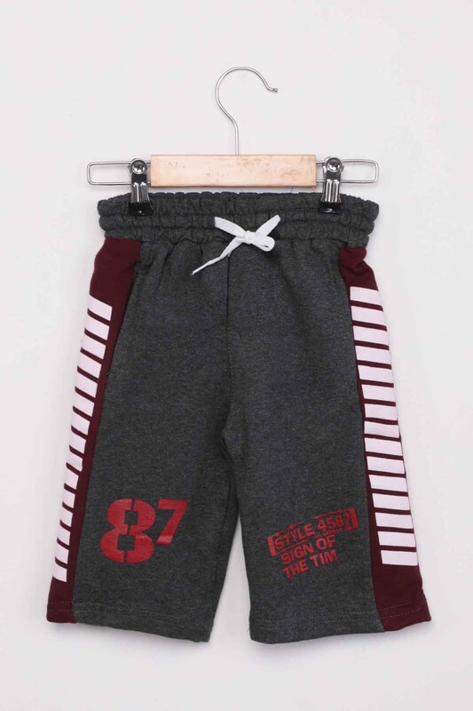 SİMİSSO - Letter Pattern Boy Capri 1421 | Burgundy