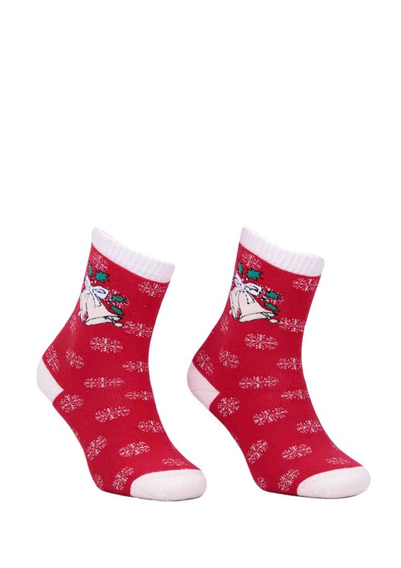 DÜNDAR - Dündar Bell Printed Red Socks 012 | Red