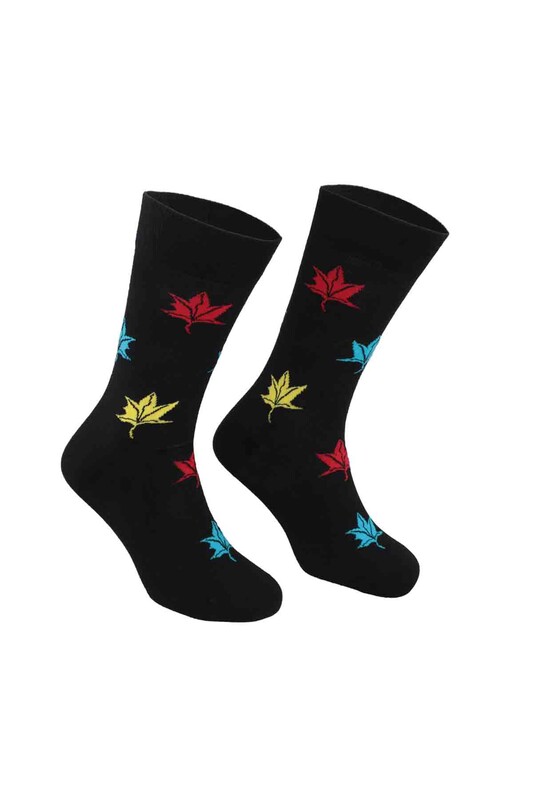 PİERRE CARDİN - Pierre Cardin Flow Printed Man Socks 205 | Black